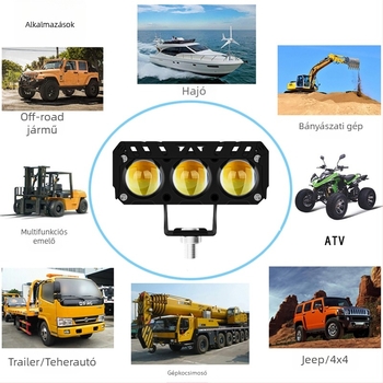 Motorkerékpár elülső LED spotlámpa, alumínium ház, 12-85 V, 5000 lm, 50 000 óra élettartam.