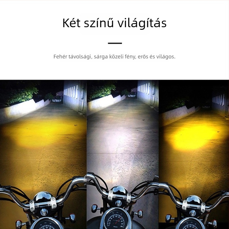 Motorkerékpár elülső LED spotlámpa, alumínium ház, 12-85 V, 5000 lm, 50 000 óra élettartam.
