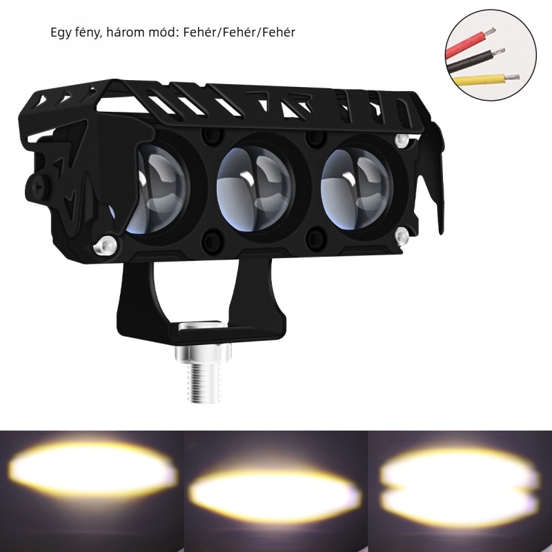 Motorkerékpár elülső LED spotlámpa, alumínium ház, 12-85 V, 5000 lm, 50 000 óra élettartam.