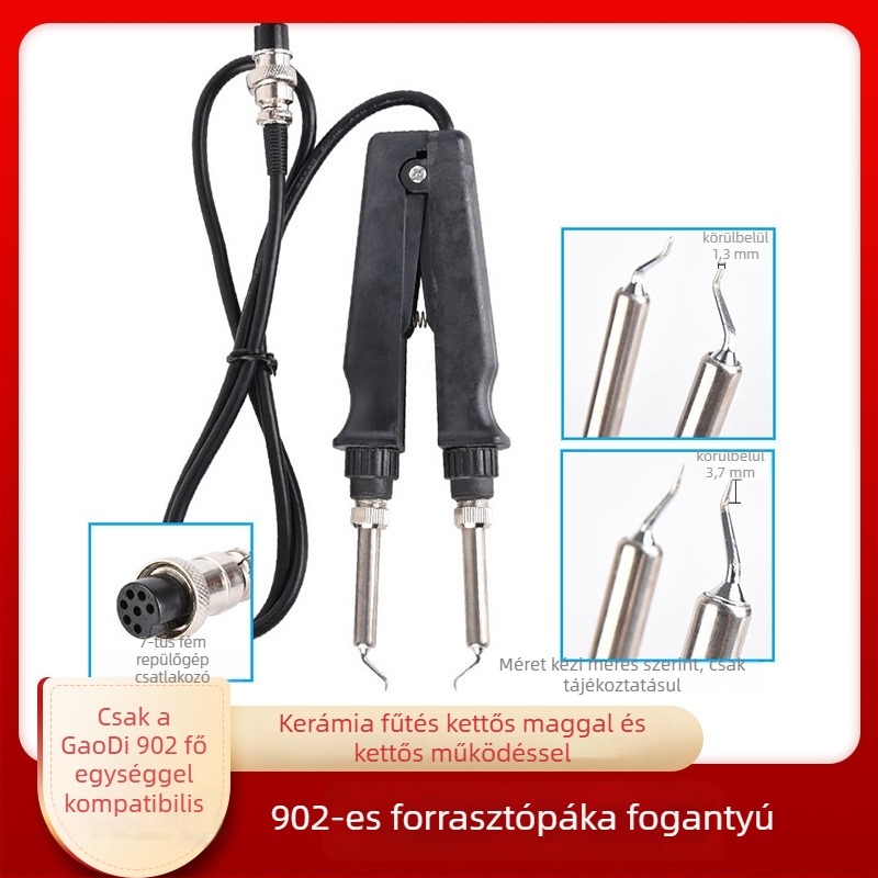Forrasztóállomás 902-es fogóval, kerámiás kettős magfűtés, forrasztócsipesz