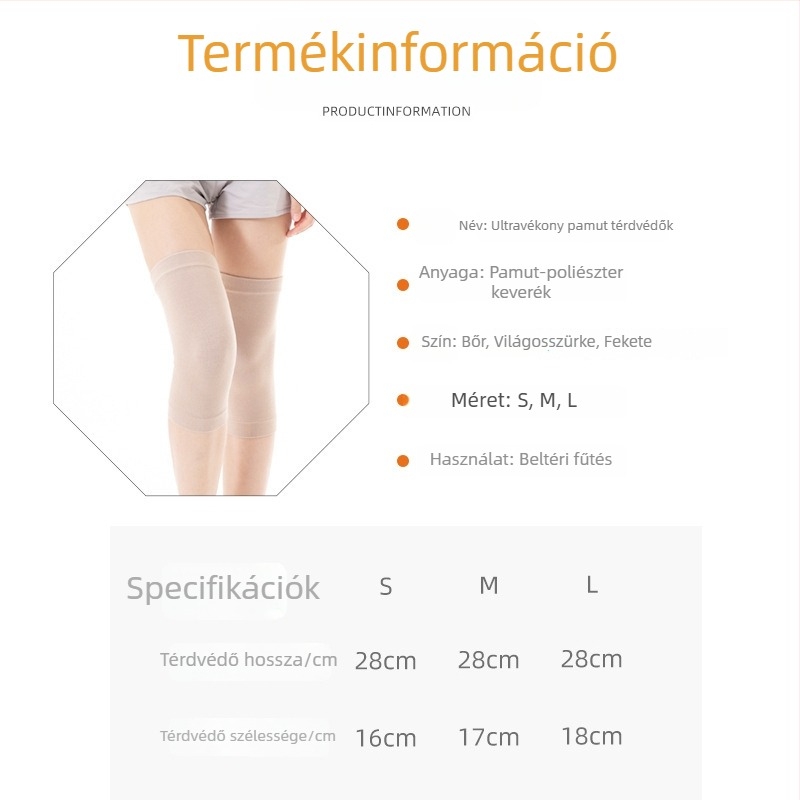 Szélálló meleg pamut térdmelegítő – uniszex, térdízület védelme, varrat nélküli