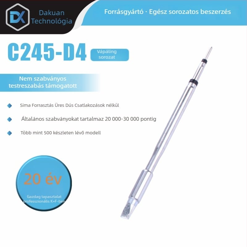 Forrasztópáka csúcsa – 245 sorozat, D-típusú síkcsúcs, modell C245755-D4, univerzális markolat