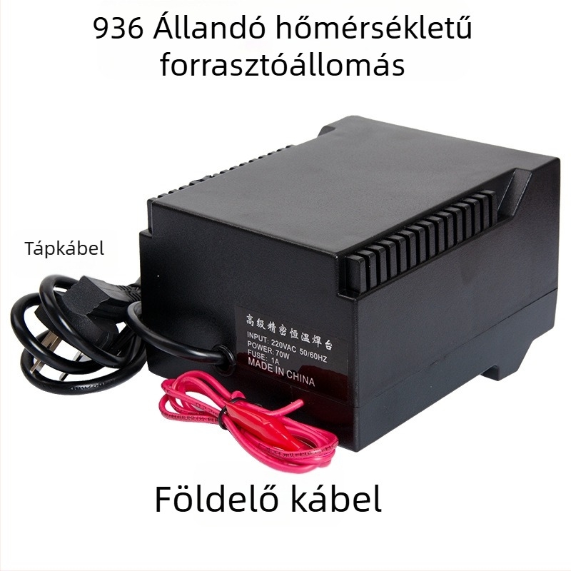 Állítható hőmérsékletű forrasztó állomás készlet, 70W-os elektromos fűtésű forrasztóval otthoni karbantartáshoz (70W, állítható hőmérséklet, elektromos fűtés)