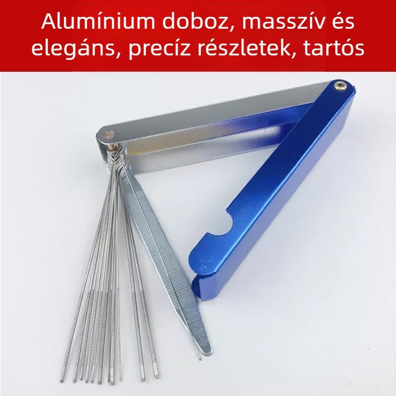 Varrás és vágás kiegészítők készlet: fúvókák, cutting needles, lángvágópisztoly, pisztoly és tűfájl alumínium és rozsdamentes acél dobozban