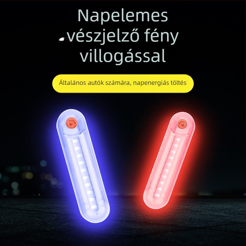 Napelemes figyelmeztető lámpa, villogó mód, vízálló, vezeték nélküli, 3W, 5V, 2A, dekoratív lámpa elektromos járművekhez