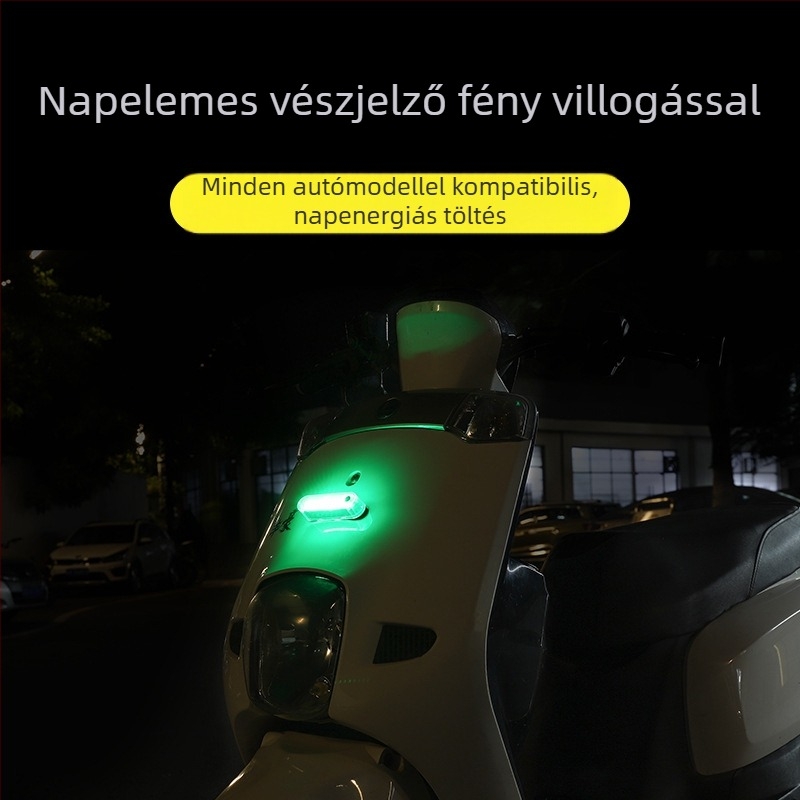 Napelemes figyelmeztető lámpa, villogó mód, vízálló, vezeték nélküli, 3W, 5V, 2A, dekoratív lámpa elektromos járművekhez