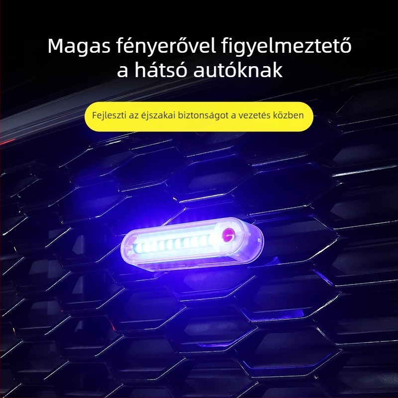 Napelemes figyelmeztető lámpa, villogó mód, vízálló, vezeték nélküli, 3W, 5V, 2A, dekoratív lámpa elektromos járművekhez