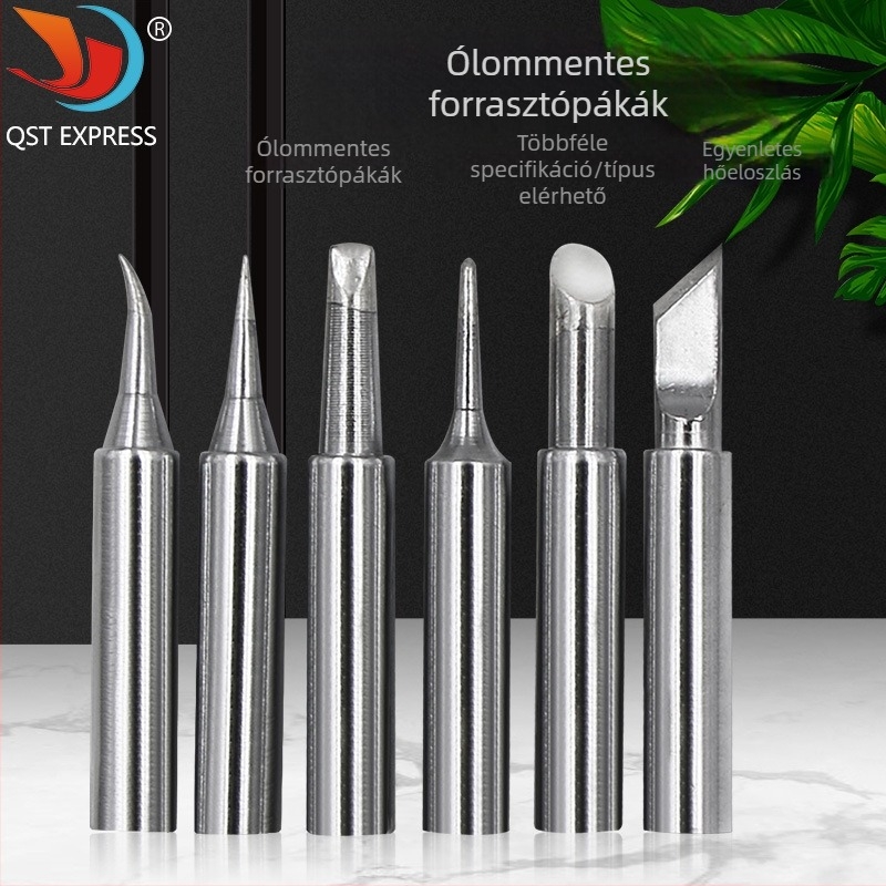 Ólommentes forrasztófej készlet – egyenes és hajlított fejjel, rézből, 936-os forrasztóállomáshoz