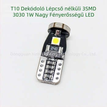 XL CANBUS T10 LED autó lámpa 3030 3SMD — 12V, 3W, 300LM, IP68