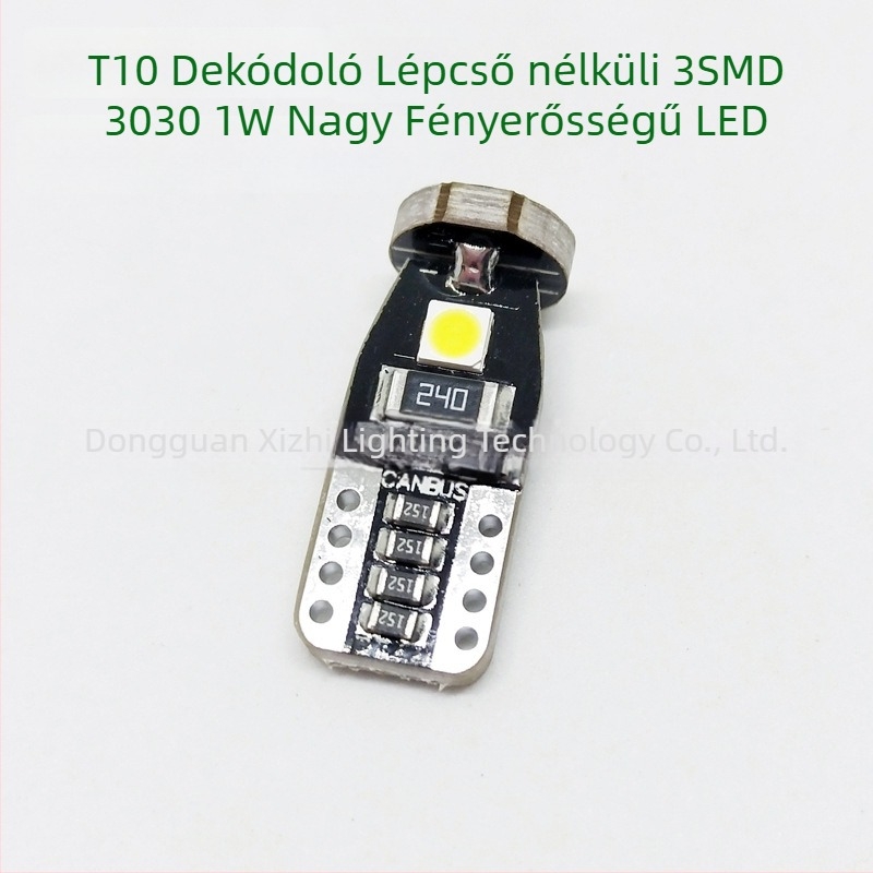 XL CANBUS T10 LED autó lámpa 3030 3SMD — 12V, 3W, 300LM, IP68
