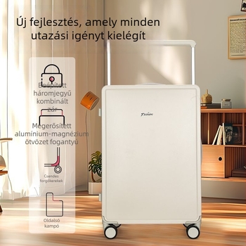 Új alumíniumkeretes utazótáska teleszkópos fogantyúval, jelszavas zár, nagy kapacitás, csendes futás, többfunkciós, 360° kerekek