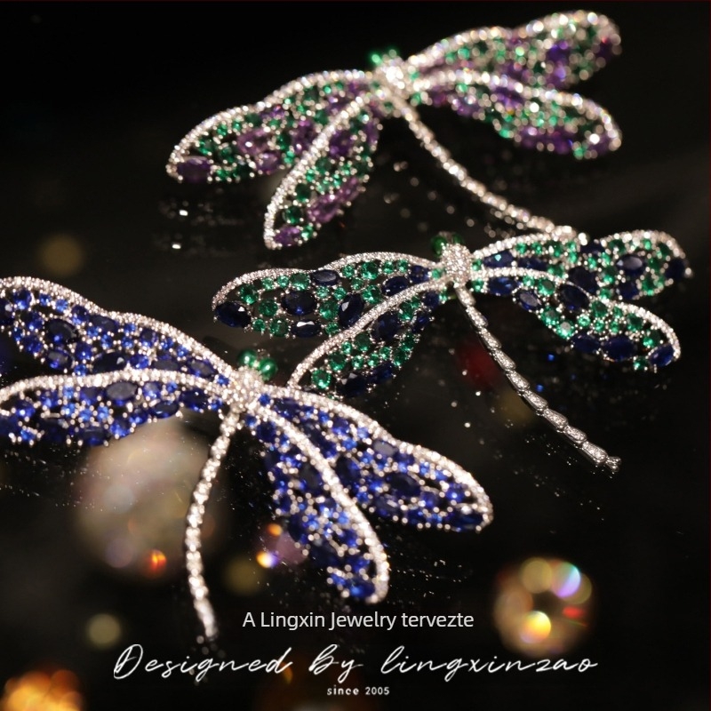 Női Dragonfly brooch gradient színű – művészi és luxus öltönykiegészítő