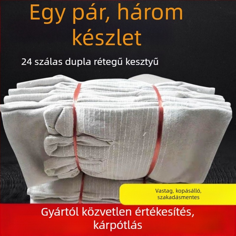 Védőkesztyű hegesztéshez és műhelymunkához – marhabőr + vászon, hőálló, kopásálló, lélegző, csúszásmentes, égésálló