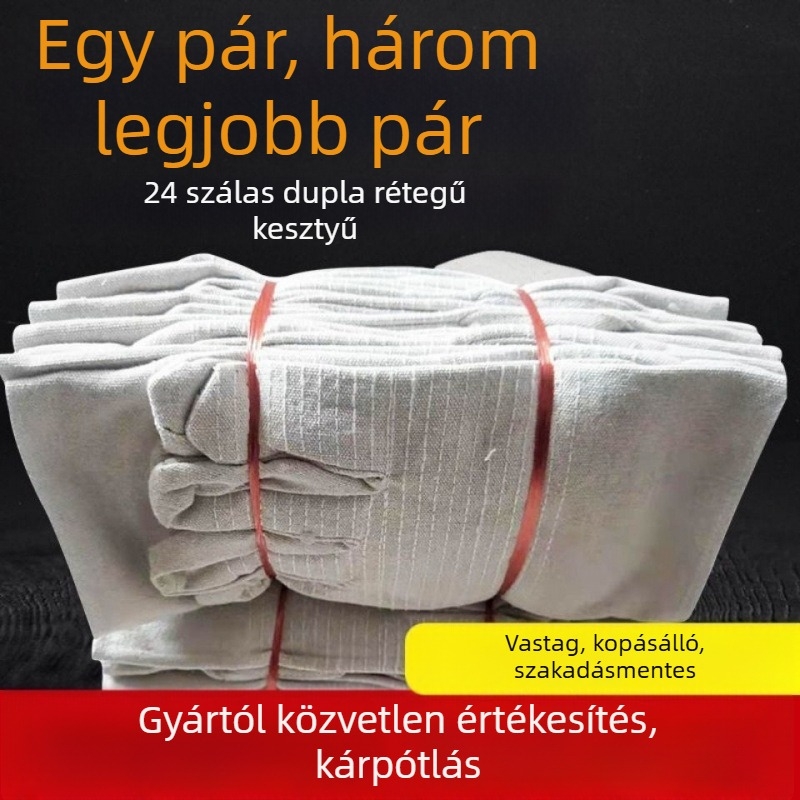 Védőkesztyű hegesztéshez és műhelymunkához – marhabőr + vászon, hőálló, kopásálló, lélegző, csúszásmentes, égésálló