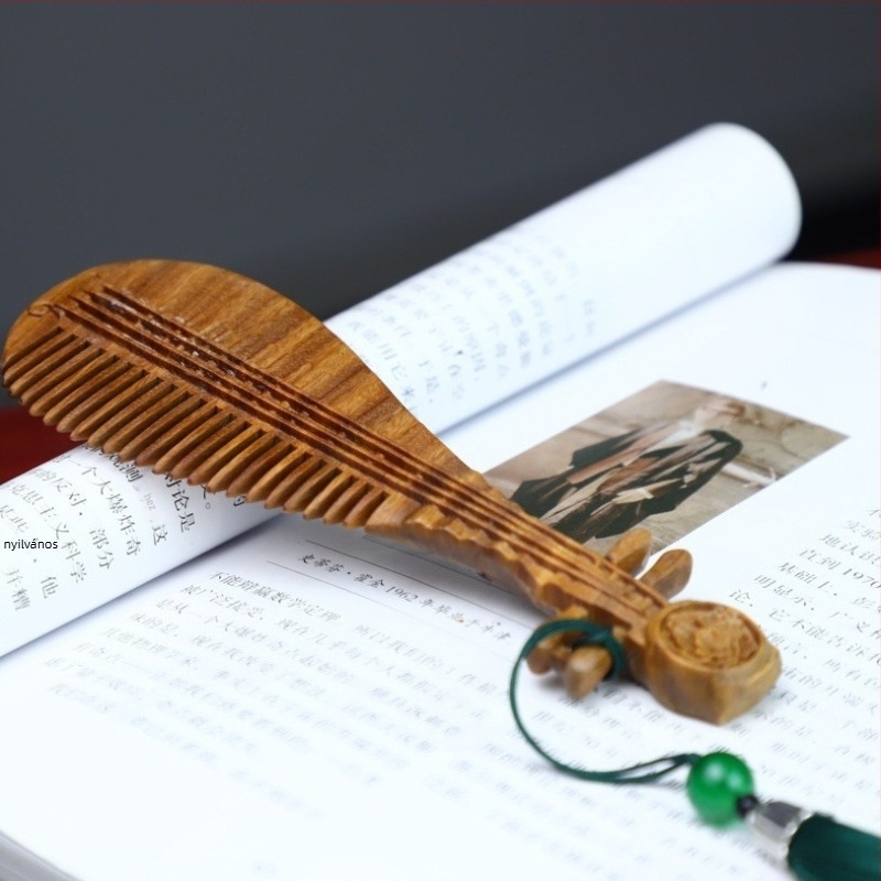 Pipa-stílusú fa fésű, kínai dizájn, Yan bixing crafts