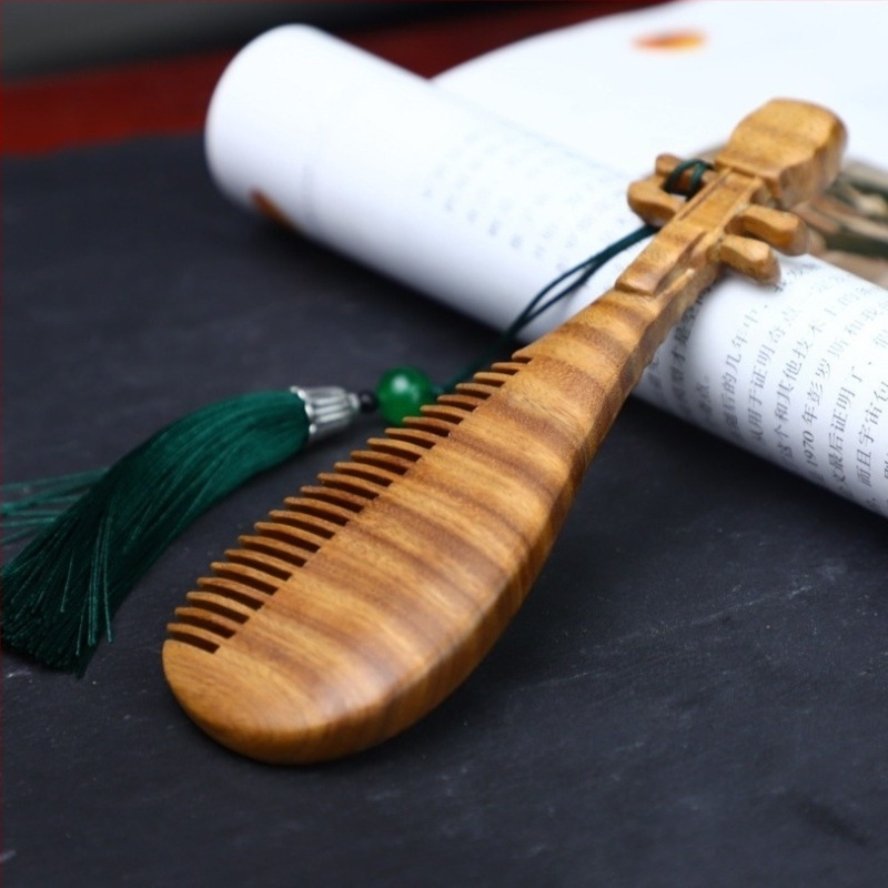 Pipa-stílusú fa fésű, kínai dizájn, Yan bixing crafts