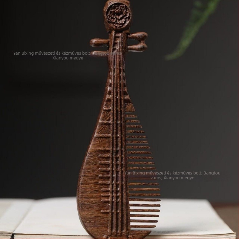 Pipa-stílusú fa fésű, kínai dizájn, Yan bixing crafts