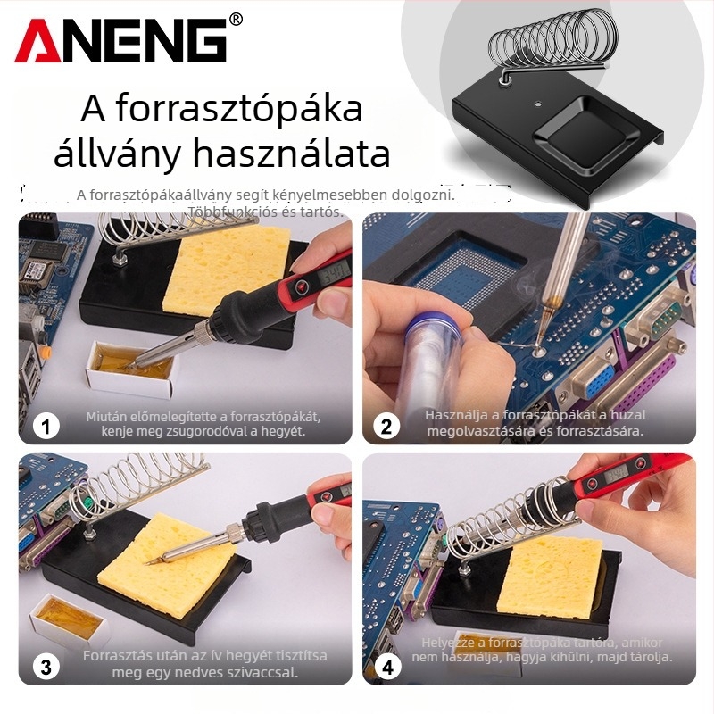 ANENG teljesen fém négyszögletes forrasztóállvány, öntöttvas, rögzített