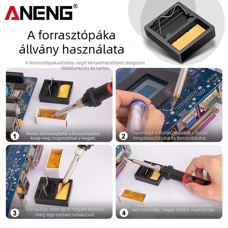 ANENG teljesen fém négyszögletes forrasztóállvány, öntöttvas, rögzített