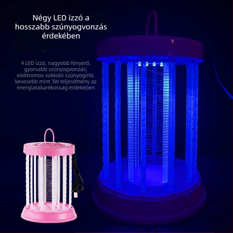 LED elektromos szúnyogirtó lámpa védőkerettel, fizikai csapdával 21–30 m²-re