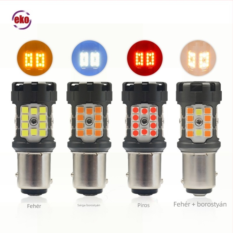 T7B 1157/Bay15D LED index lámpa nappali menetfény, visszajelző és féklámpa funkciókkal | 9-20V DC, 6500K, 3030SMD, 50 000 óra