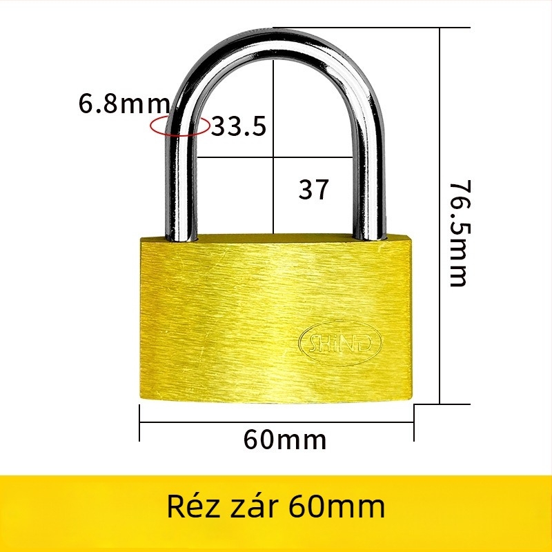 Sárgaréz lakat – XB márka, Háztartási lakat, Modell Brass, Modern egyszerű stílus, Alkalmazási terület: Egyéb