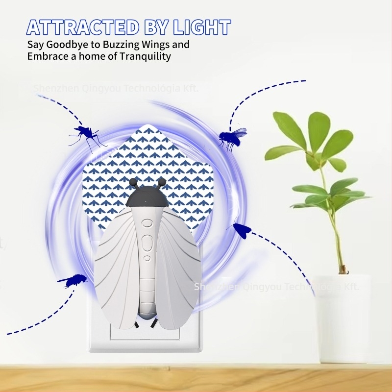 LED-s szúnyogirtó ragasztóval, dugaszolós működés, 21–30 m²-es helyiségekhez, PP burkolat, 0,23 kg