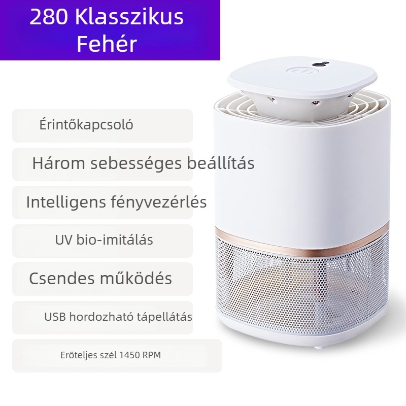 Beltéri fotokatalitikus szúnyog-gyilkos lámpa M-280 — fényvezérelt, 20–50 m² lefedettség, a United Reputation gyártó, 2017-ben piacra dobva