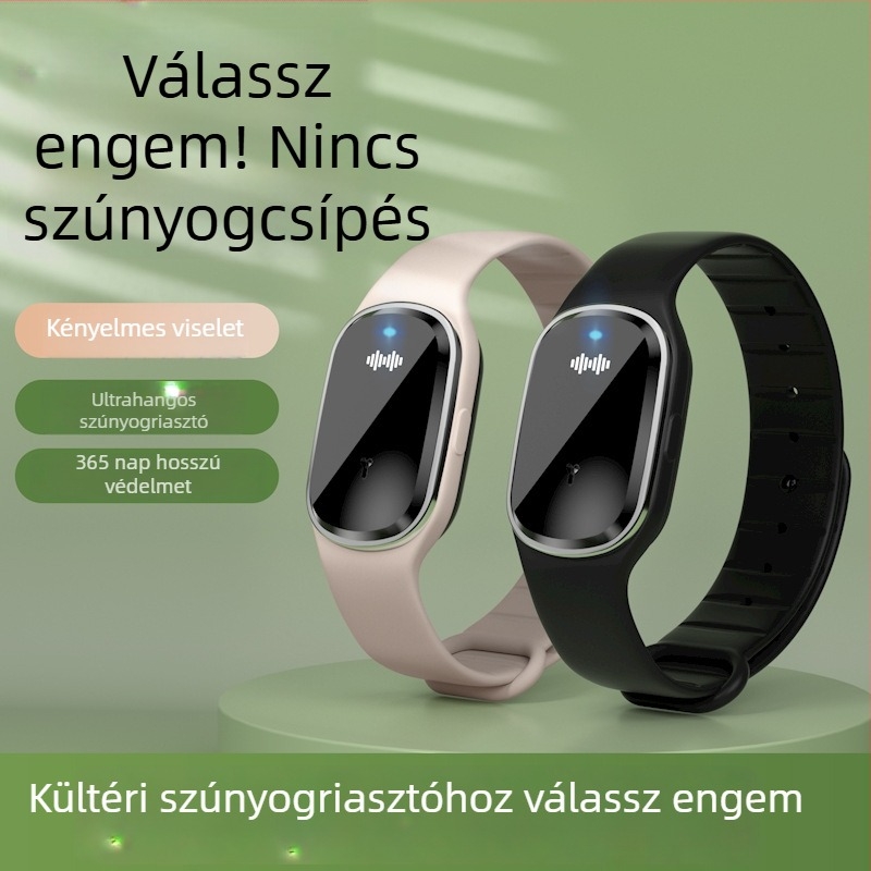 Ultrahangos elektronikus szúnyogriasztó óra, M1 modell, újratölthető, 5V, kültéri használatra