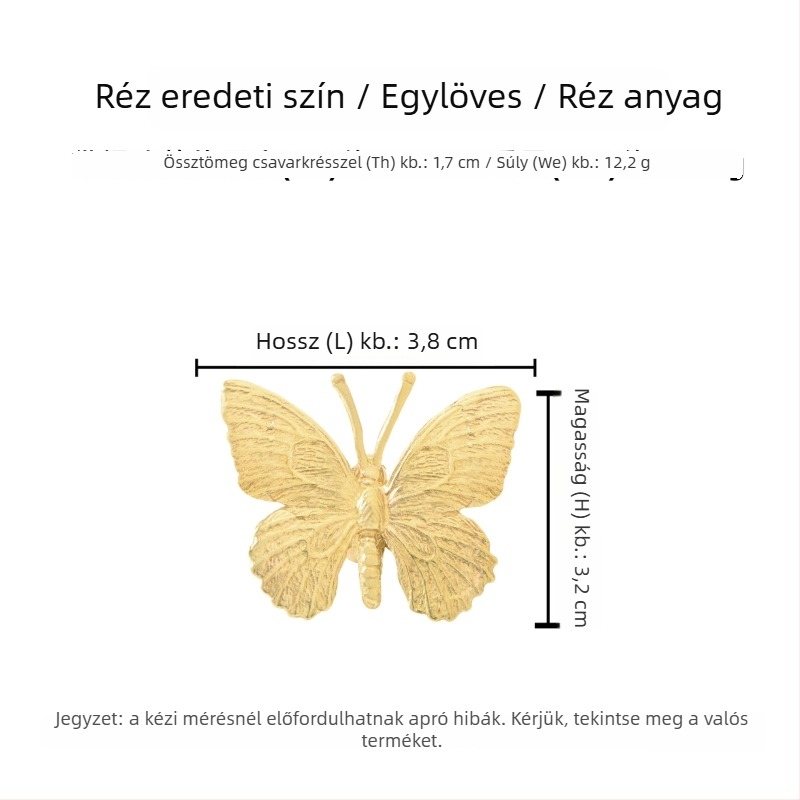 Kreatív rovar alakú fogó szekrényekhez – rovaros design, rézöntvény, felületre szerelhető, új kínai stílusú bútorhardver