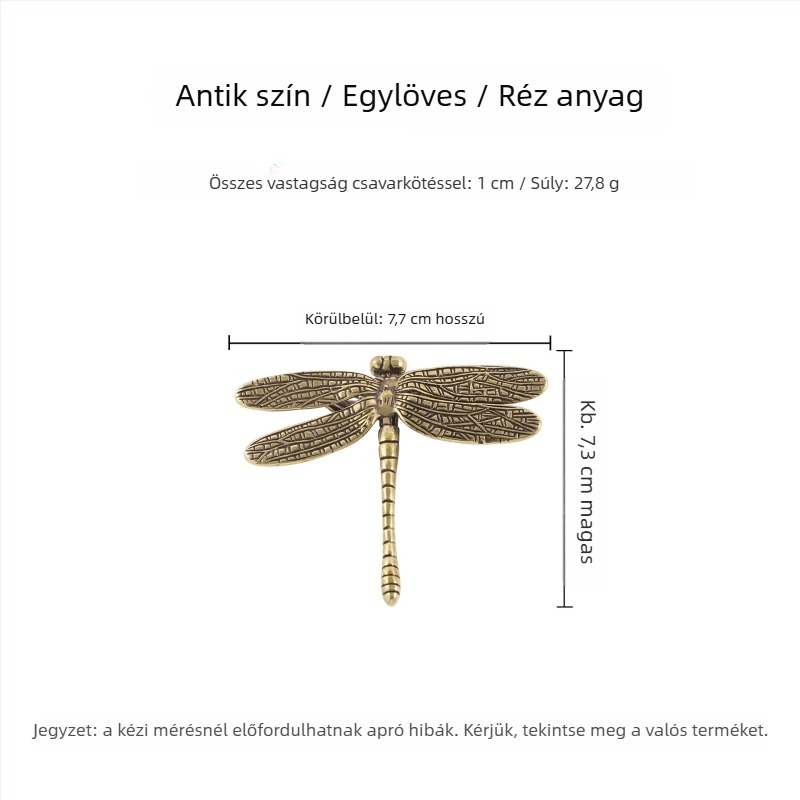 Kreatív rovar alakú fogó szekrényekhez – rovaros design, rézöntvény, felületre szerelhető, új kínai stílusú bútorhardver