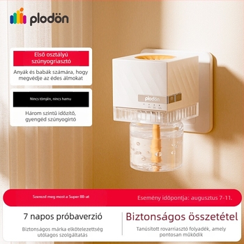 Elektromos szúnyogriasztó folyadék csecsemők és terhes nők számára, LED lámpa 11–20 m²-re, éjszakai fény, akkumulátor nélkül