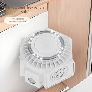 Beltéri 360° ultrahangos kártevőriasztó, modell D217, 220V, 25–65 kHz, 3W, oszlopos kialakítás