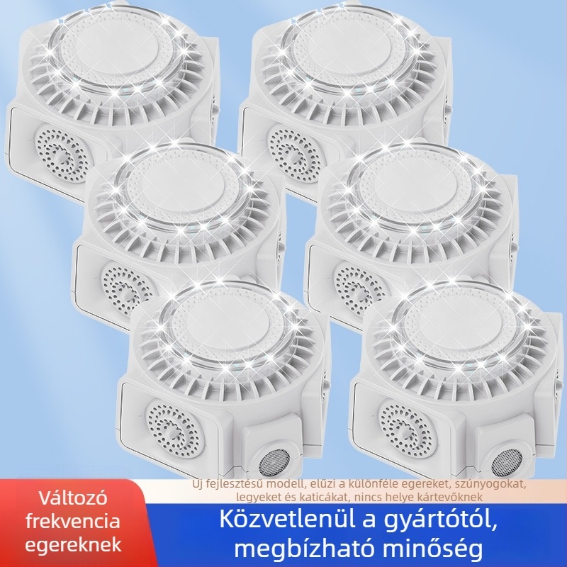 Beltéri 360° ultrahangos kártevőriasztó, modell D217, 220V, 25–65 kHz, 3W, oszlopos kialakítás