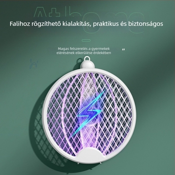 Elektromos szúnyogcsapó – összecsukható négy‑in‑egy szúnyogirtó lámpa, beépített akkumulátor, magasfeszültségű háló, 11–20㎡ lefedettség, töltési idő 3–5 óra