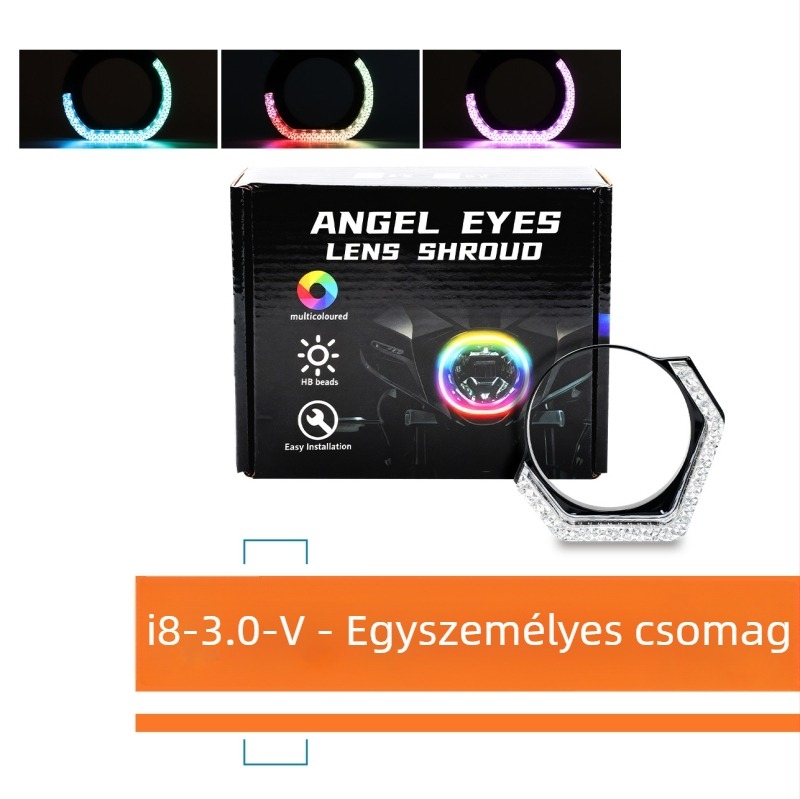 Kristály Angyali Szem Lámpabúra, 2.5-3 hüvelyk, sárga-fehér két színű, U alakú Angyali Szem, színes nappali világítás