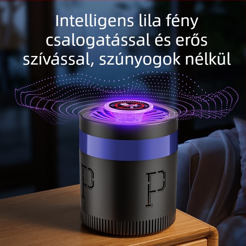 Beszívó szúnyogirtó lámpa, 21–30 m²-es lefedettség, LED fényforrás, ventillátoros csapda, PP burkolat, nincs beépített akkumulátor