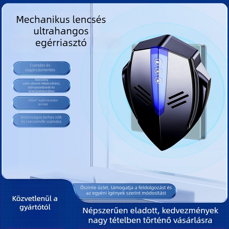 Otthoni ultrahangos kártevőriasztó többfrekvenciás ciklussal, nagy teljesítményű, szúnyogok, rovarok és rágcsálók ellen