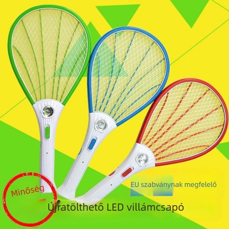 LED világítású elektromos szúnyogcsapó, beépített 501–800 mAh-s akkumulátorral, nagy Ni-Zn-Fe háló 11–20㎡-re, töltési idő 1–3 óra