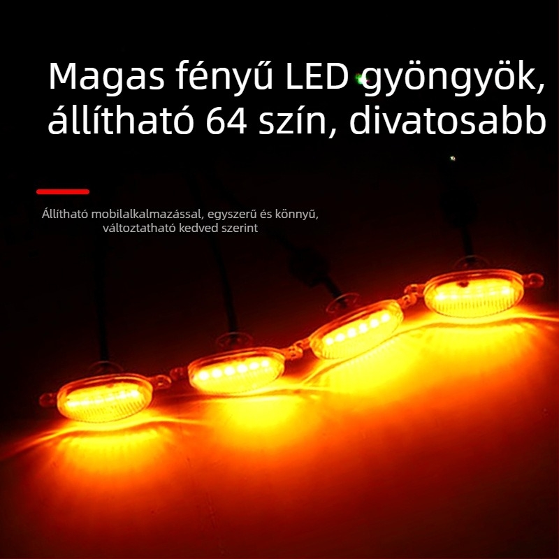 Autógrill LED világítás, 12V, ABS+LED anyag, műanyag burkolat, általános használat