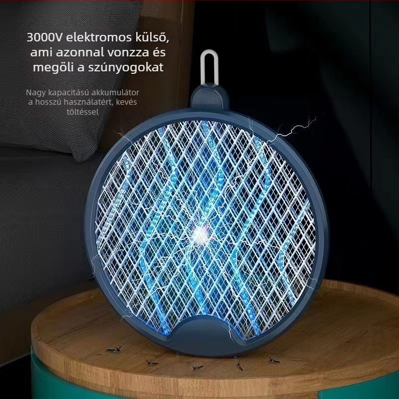 Elektromos szúnyogcsapó - összecsukható, Négy az egyben, USB töltés, 0–180° forgás, beépített 1000 mAh akkumulátor