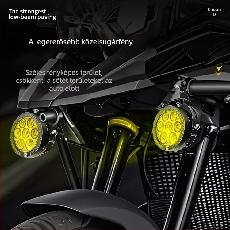 Motoros kerékpár LED fényszóró 9005 - 120W, 12000 lm, 12-36V, alumíniumötvözet, por- és vízálló, A+ osztályú kompatibilitás 98%