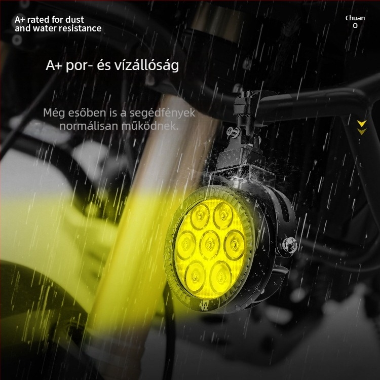 Motoros kerékpár LED fényszóró 9005 - 120W, 12000 lm, 12-36V, alumíniumötvözet, por- és vízálló, A+ osztályú kompatibilitás 98%