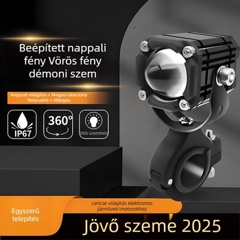 Külső LED spotlámpa elektromos motorkerékpárokhoz tangens lencsével a magas- és alacsony fényhez