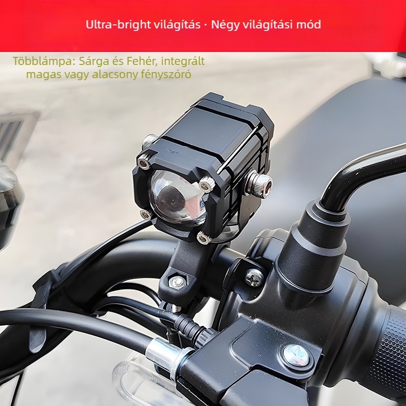 Külső LED spotlámpa elektromos motorkerékpárokhoz tangens lencsével a magas- és alacsony fényhez