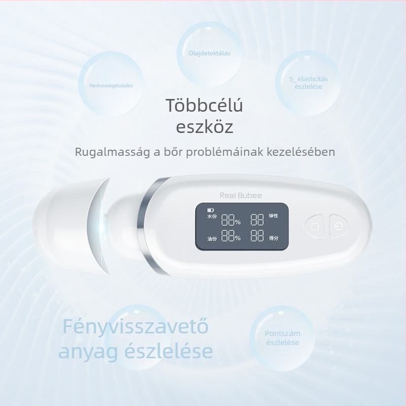 Okos bőrvizsgáló a bőr nedvességének és zsírtartalmának mérésére otthoni használatra, IPX7 vízálló, beépített 800–1000 mAh akkumulátor, hordozható