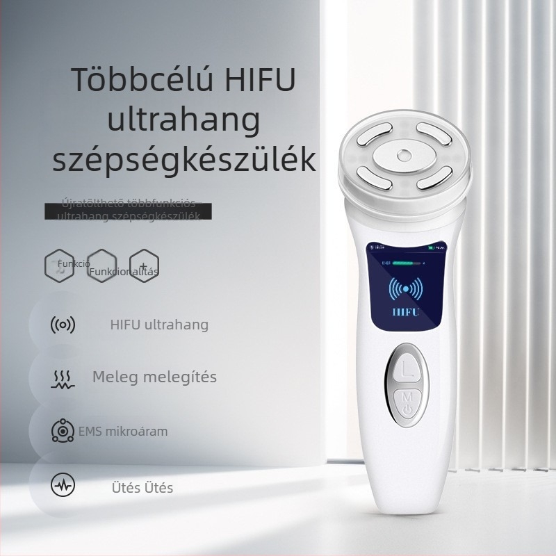 Újratölthető negyedik generációs HIFU ultrahangos arckezelő készülék RF-vel és EMS mikroárammal, beépített 1200–2000 mAh akkumulátor