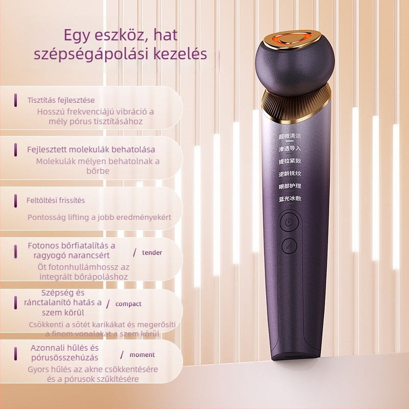 Leyon otthoni arckezelő eszköz tisztításra és LED fényterápiára, hordozható, hálózati üzemmód, IPX1 vízálló, otthoni használatra