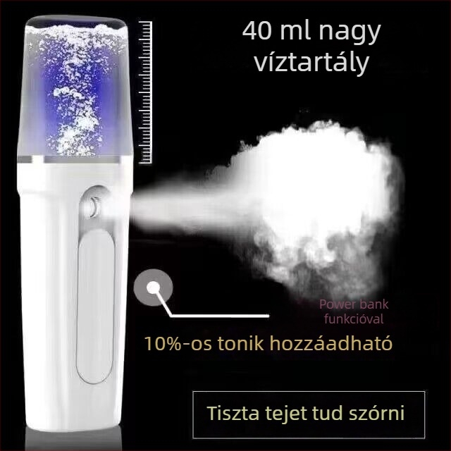 Nano hideg permetező arctisztító készülék beépített 800–1000mAh akkumulátorral, 2 sebesség, modell 718a, permetezési idő 11–30 s