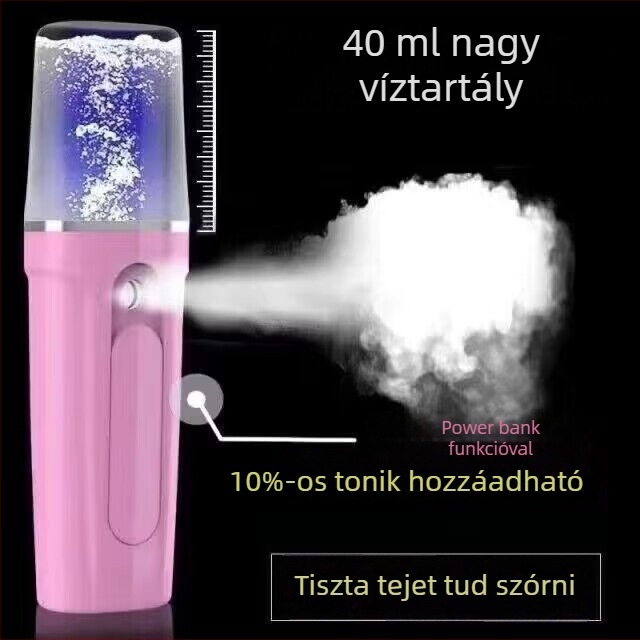 Nano hideg permetező arctisztító készülék beépített 800–1000mAh akkumulátorral, 2 sebesség, modell 718a, permetezési idő 11–30 s